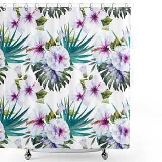 Personality  Watercolor Hibiscus Patterns Shower Curtains