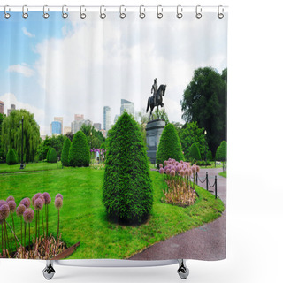 Personality  Boston Common Park And Skyline Shower Curtains