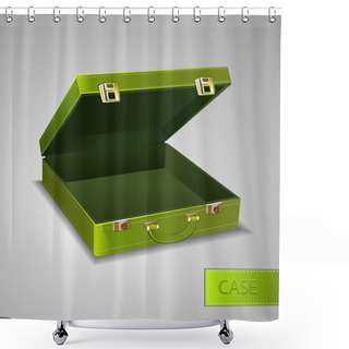 Personality  Business Green Briefcase, Vector Design Shower Curtains