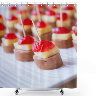 Personality  Party Appetizers Shower Curtains