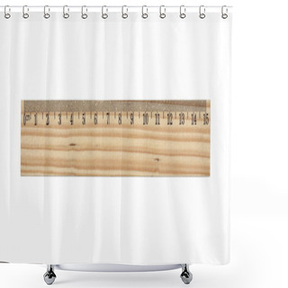 Personality  Wooden Ruler Isolated On White Shower Curtains