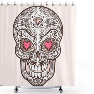 Personality  Cute Mexican Sugar Skull Shower Curtains