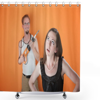 Personality  Tired Woman Shower Curtains