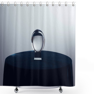 Personality  Crystal Ball On Round Table On Grey Background Shower Curtains