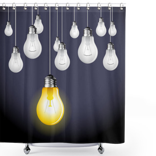 Personality  Stylish Conceptual Digital Light Bulb Idea Design Shower Curtains