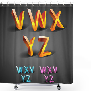 Personality  Vector Glowing Alphabet, Vector Illustration Shower Curtains