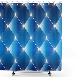 Personality  Abstract Shining Rectangles Blue Vector Background Shower Curtains