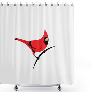 Personality  Northern Red Cardinal Bird Sign -  Shower Curtains