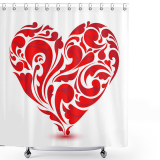 Personality  Abstract Floral Heart. Love Concept Shower Curtains