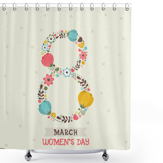 Personality  Greeting Card For Women's Day Celebration. Shower Curtains