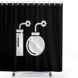 Personality  Blast Silver Plated Metallic Icon Shower Curtains