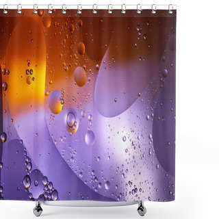 Personality  Abstract Purple And Orange Color Texture From Mixed Water And Oil Bubbles Shower Curtains