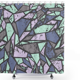 Personality  Abstract Seamless Pattern. The Effect Of Broken Glass Shower Curtains