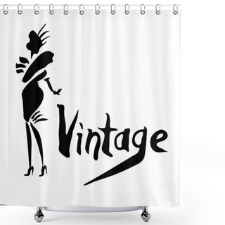 Personality  Vintage Logo Design. Shower Curtains