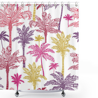 Personality  Palm Trees Seamless Pattern Background Shower Curtains