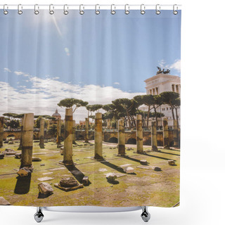Personality  Famous Roman Forum Ruins On Sunny Day, Rome, Italy Shower Curtains