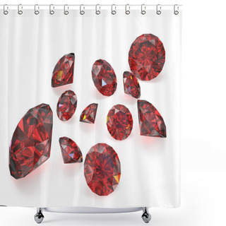 Personality  Few Round Cut Rubies Shower Curtains
