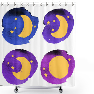 Personality  Crayon Moon Set Shower Curtains