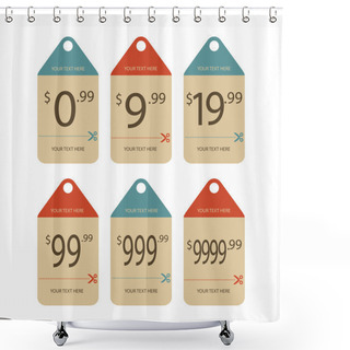 Personality  Vector Set Of Vintage Labels Shower Curtains