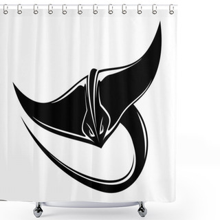 Personality  Sting Ray Or Manta Ray With A Curving Tail Shower Curtains