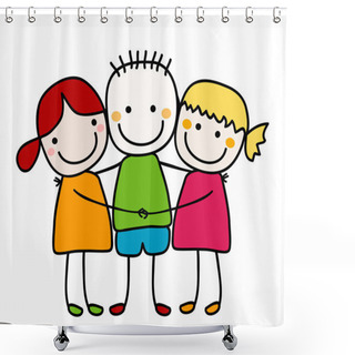 Personality  Best Friends Shower Curtains