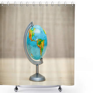 Personality  School Globe. Continent Of North America And South America Shower Curtains