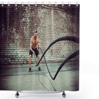 Personality  Men With Rope, Functional Training Shower Curtains