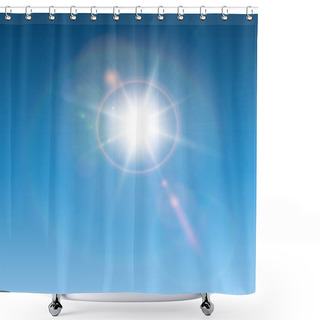 Personality  Sun With Lens Flare Shower Curtains