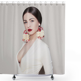 Personality  Glamor Beautiful Young Woman Shower Curtains