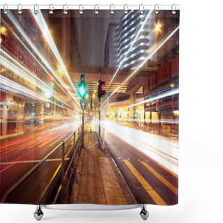 Personality  Modern Urban Landscape At Night Shower Curtains