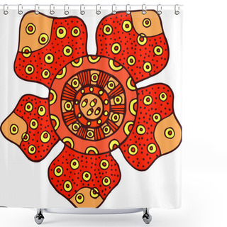 Personality  Rafflesia Flower Isolated Element. Cartoon Color Flower. Hand Dr Shower Curtains