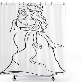 Personality  Greek Goddess Aphrodite Coloring Page Shower Curtains