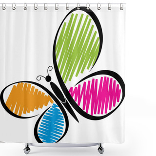 Personality  Butterfly Logo Shower Curtains