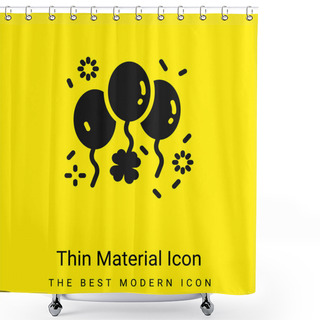 Personality  Balloon Minimal Bright Yellow Material Icon Shower Curtains