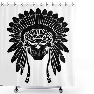 Personality  Apache Head Shower Curtains