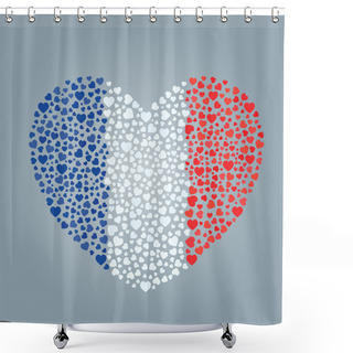 Personality  French Flag Heart Shower Curtains