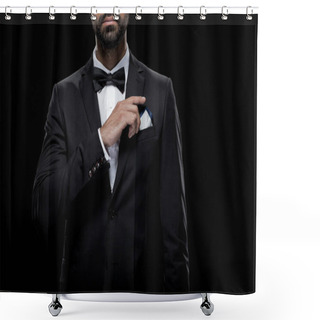 Personality  Man In Bow Tie And Tuxedo Shower Curtains