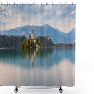 Personality  Church On Bled Lake Shower Curtains