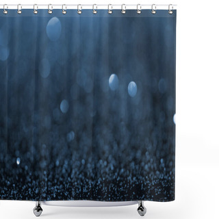 Personality  Abstract Blue Glitter With Bokeh On Background Shower Curtains