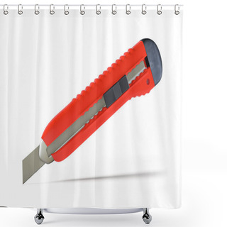 Personality  Cutter Red Isolated On White Background Shower Curtains