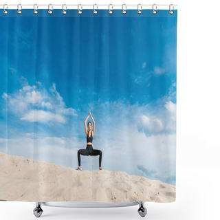 Personality  Woman Practicing Yoga Shower Curtains