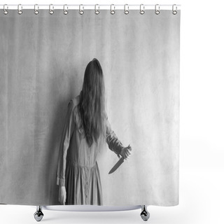 Personality  Furious Woman With A Knife Shower Curtains