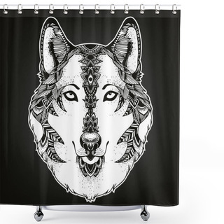 Personality  Ethnic Patterned Animal Head Shower Curtains