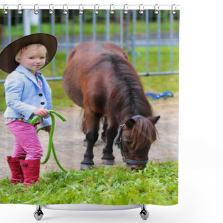 Personality  Cowgirl Feeding Little Pony Horse Shower Curtains