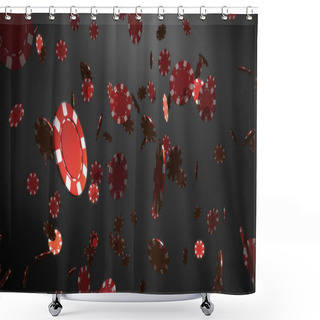 Personality  Red Casino Chips Black  Background Shower Curtains