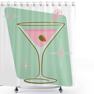 Personality  Retro Martini Shower Curtains