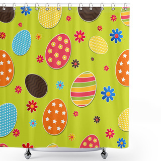 Personality  Seamless Pattern With Easter Eggs Shower Curtains