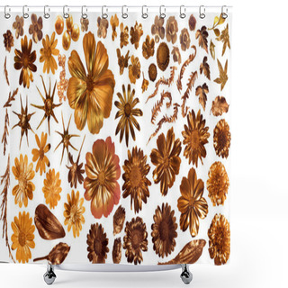 Personality  Gilded Real Flowers Shower Curtains
