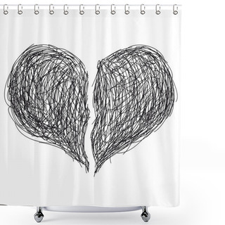 Personality  Broken Heart Shower Curtains