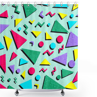 Personality  Retro Vintage 80s Or 90s Fashion Style Shower Curtains